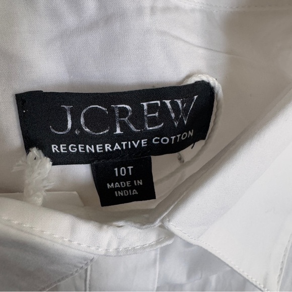 J Crew White Elena Mini Shirtdress Fitted Waist Cotton Women Size 10 Tall - Picture 11 of 13